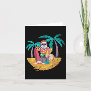 Hawaiian Santa Tropical Summer SurfChristmas I Karte