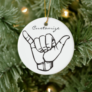 Hawaiian Shaka Brah Wave Thunder_Cove Keramik Ornament