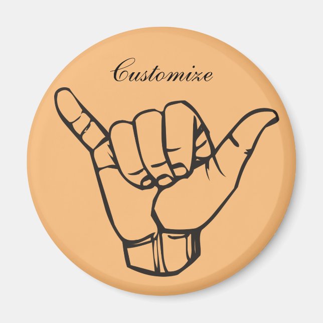 Hawaiian Shaka Brah Wave Thunder_Cove Magnet (Vorne)