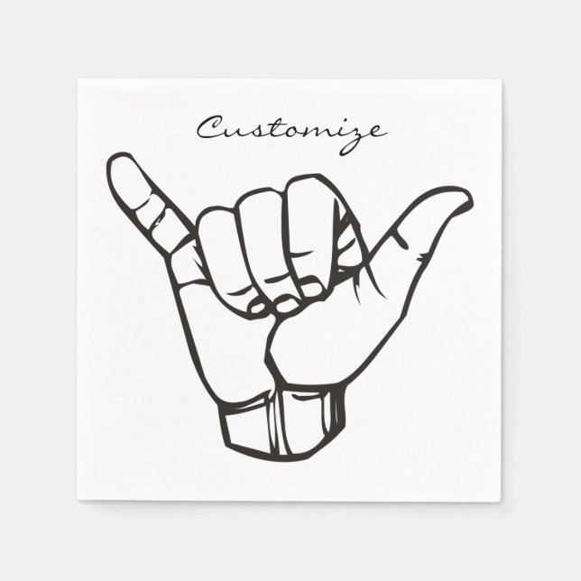 Hawaiian Shaka Brah Wave Thunder_Cove Serviette (Vorderseite)