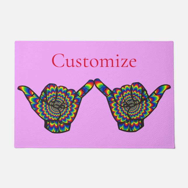 Hawaiian Shaka Psychedelic Thunder_Cove Fußmatte (Vorderseite)