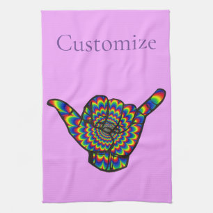 Hawaiian Shaka Psychedelic Thunder_Cove Geschirrtuch
