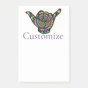 Hawaiian Shaka Psychedelic Thunder_Cove Post-it Klebezettel
