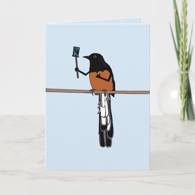 Hawaiian Shama Bird Selfie Karte (Vorderseite)