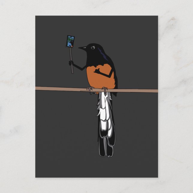 Hawaiian Shama Bird Selfie Postkarte (Vorderseite)