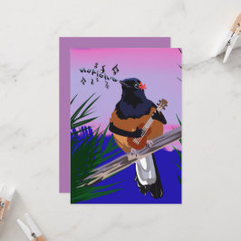 Hawaiian Shama Bird spielt Ukulele Einladung