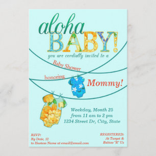 Hawaiian Shirt Onsie Luau Dusche Einladung