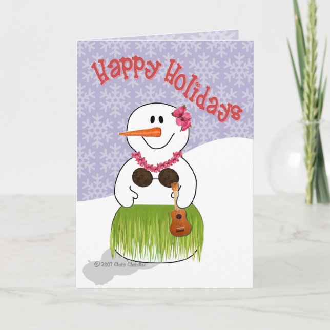 Hawaiian SnowWoman Template Feiertagskarte (Vorderseite)