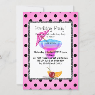 HAWAIIAN SPOT BLACK COCKTAIL GEBURTSTAG EINLADUNG