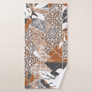 Hawaiian style tapa tribal fabric abstract patchwo badehandtuch