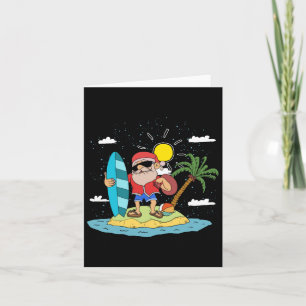 Hawaiian Summer Cool Santa Claus Surfen Weihnachte Karte