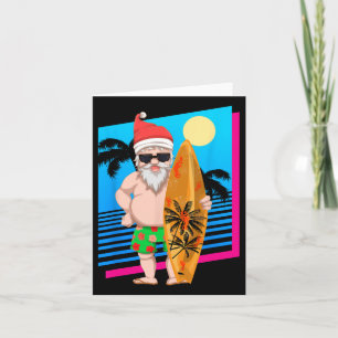 Hawaiian Summer Surfer Weihnachtsmann Funny Weihna Karte