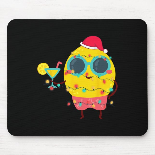 Hawaiian Summer Tropical Xmas Lemon Funny Christma Mousepad (Vorne)