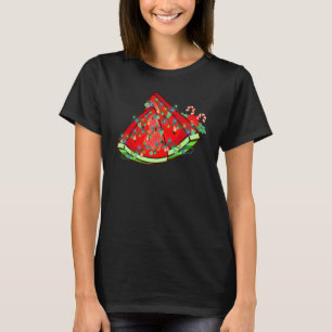 Hawaiian Summer Xmas Lights Wassermelone Weihnacht T-Shirt