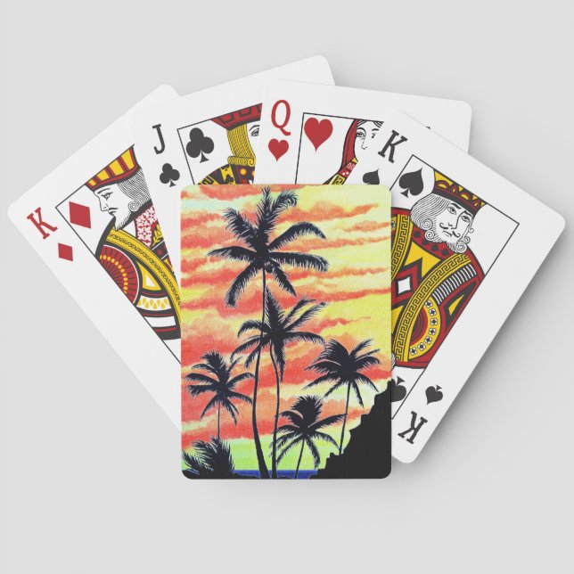 Hawaiian Sunset Coco Palms  Spielkarten (Rückseite)