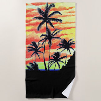 Hawaiian Sunset Coco Palms Strandtuch
