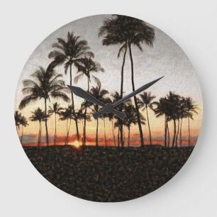 Hawaiian Sunset Große Wanduhr