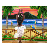 Hawaiian Sunset Hula Dancer