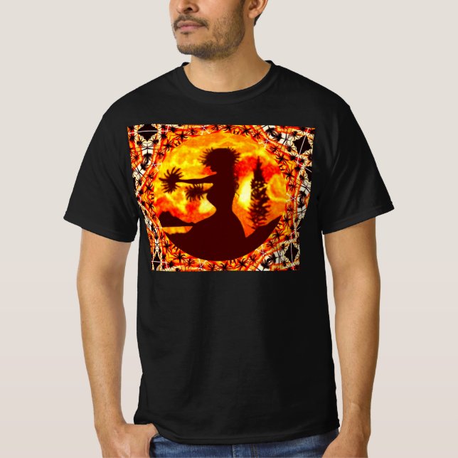 Hawaiian Sunset Hula Palms T-Shirt (Vorderseite)
