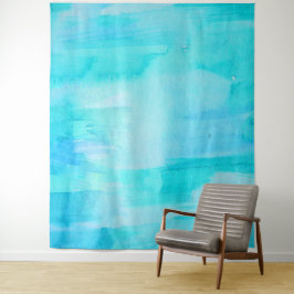 Hawaiian Surf Blue Moon Wasserfarbe Abstrakt Wandteppich