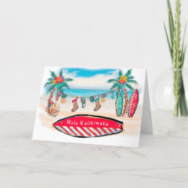 Hawaiian Surf Board Weihnachtskarte Dankeskarte