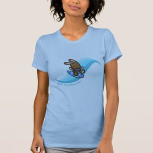 Hawaiian Surfing Bunny Holiday Turq Cartoon T-Shirt