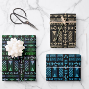 Hawaiian Tapa Pattern Geschenkpapier Set