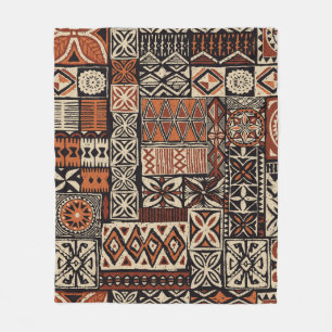 Hawaiian Tapa: Stammes-Patchwork Fleecedecke