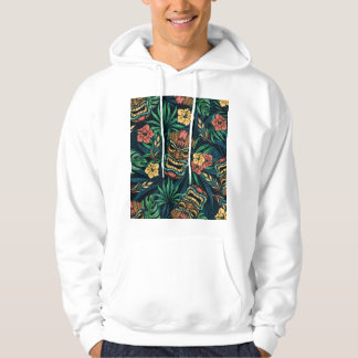 Hawaiian Tiki Mask tropisches Muster Hoodie