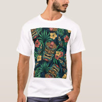 Hawaiian Tiki Mask tropisches Muster