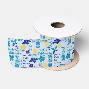 Hawaiian Tiki Mele Kalikimaka 2 Satinband