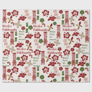 Hawaiian Tiki Mele Kalikimaka Geschenkpapier