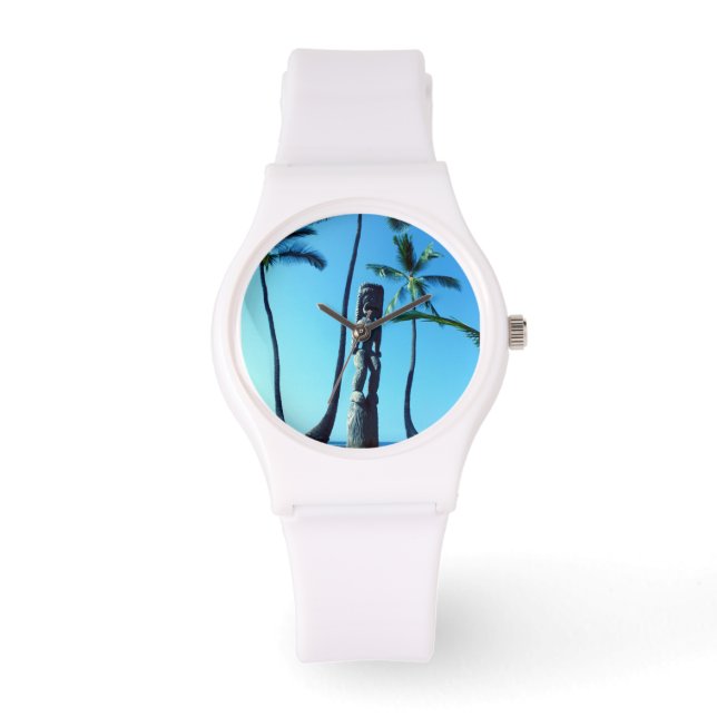Hawaiian Tiki Statue Sporty Watch Armbanduhr (Vorderseite)