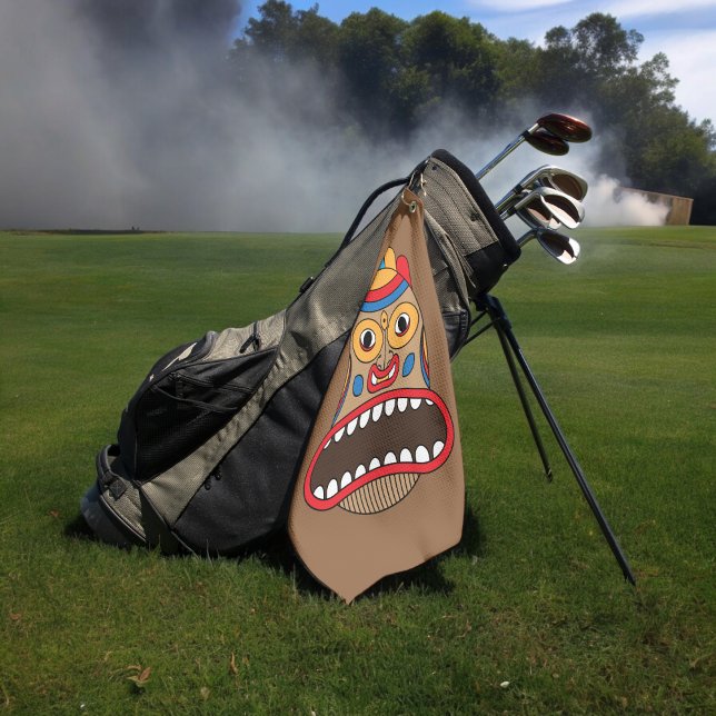 Hawaiian Tiki Tribal Art Golfhandtuch (Golf Towel)