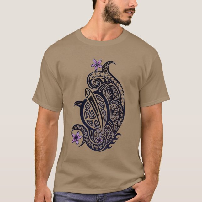 Hawaiian Tribal Honu Meerschildkröte T Shirt (Vorderseite)