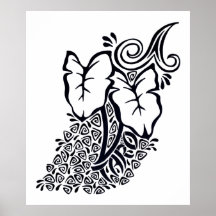 Hawaiian Tribal Taro Garden Tropisches Poster