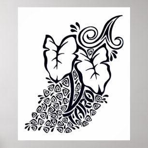 Hawaiian Tribal Taro Garden Tropisches Poster