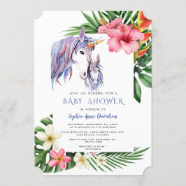 Hawaiian Tropical Blume Unicorn Boy Baby Showdusch Einladung