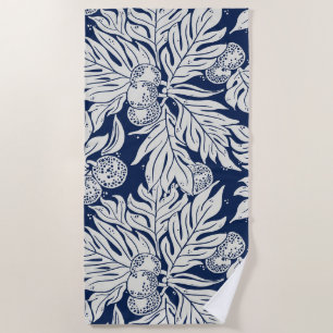 Hawaiian Tropical Brotfrucht ulu in indigoblau Strandtuch