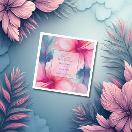 hawaiian tropical floral hibiscus save the date serviette