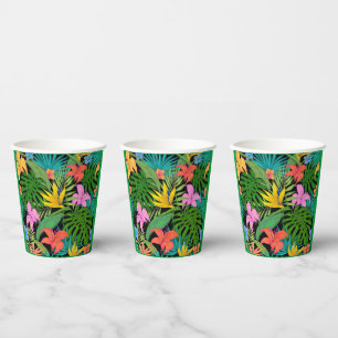 Hawaiian Tropical Floral Palm Blätter Pappbecher
