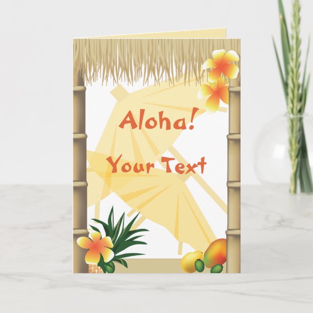 Hawaiian Tropical Luau Party Aloha Gruß Karte (Vorderseite)