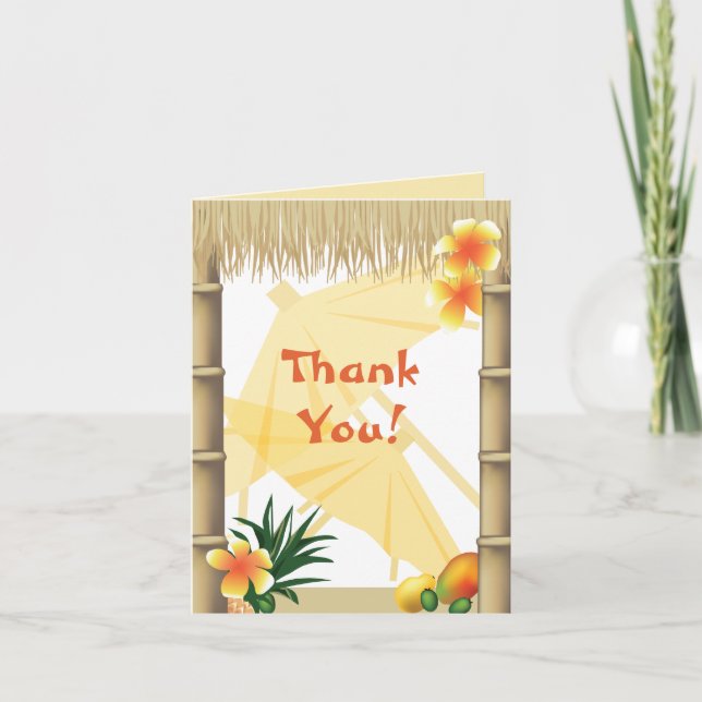 Hawaiian Tropical Luau Party Vielen Dank Note Card Dankeskarte (Vorderseite)