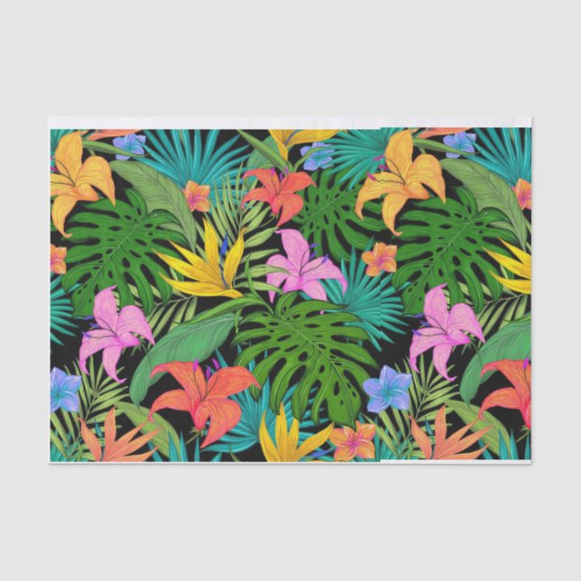 Hawaiian Tropical Palm Blätter Floral Seidenpapier (Vorderseite)