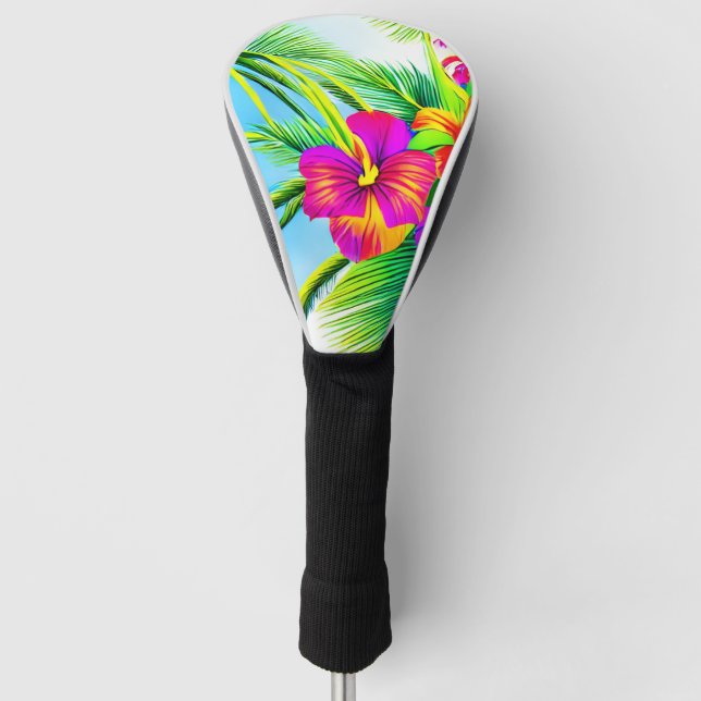 Hawaiian Tropical Seamless Pattern Golf Headcover (Vorderseite)