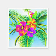 Hawaiian Tropical Seamless Pattern