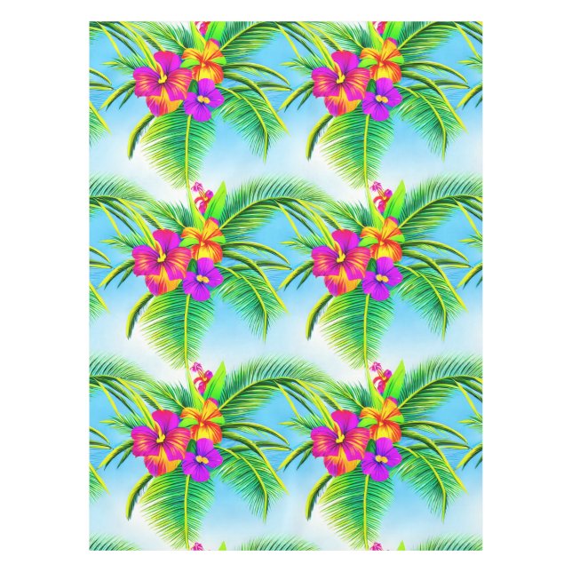 Hawaiian Tropical Seamless Pattern Tischdecke (Vorderseite)