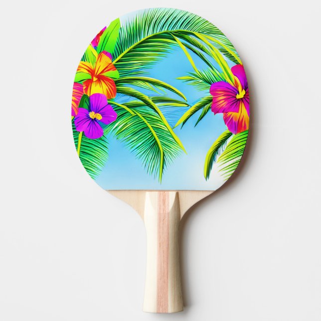 Hawaiian Tropical Seamless Pattern Tischtennis Schläger (Vorderseite)