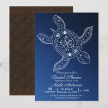 Hawaiian Tropical Turtle Blue Brautparty