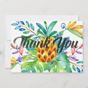 Hawaiian Tropical Watercolor Ananas Vielen Dank Dankeskarte